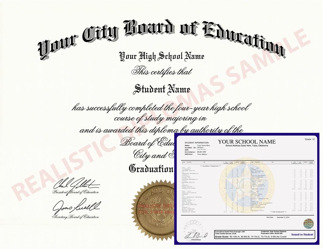 Fake High School Diploma and Transcripts Design 5 HSDT Design 5