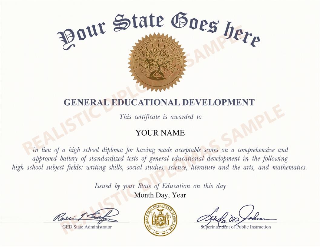 Fake GED And High School Equivalency Diplomas Realistic Diplomas